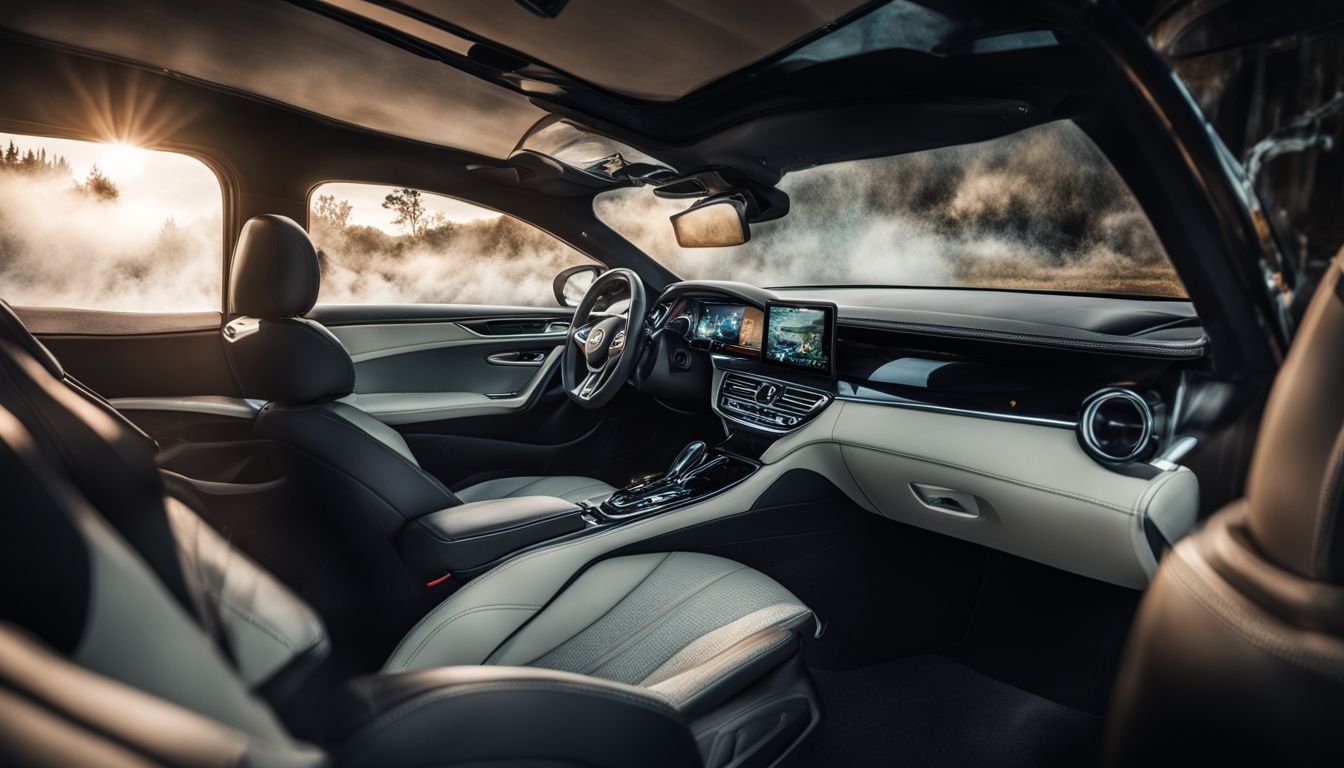 A car interior being treated with <a href=
