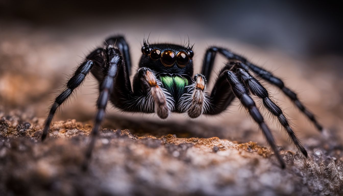 A spider exploring a web in a laboratory.