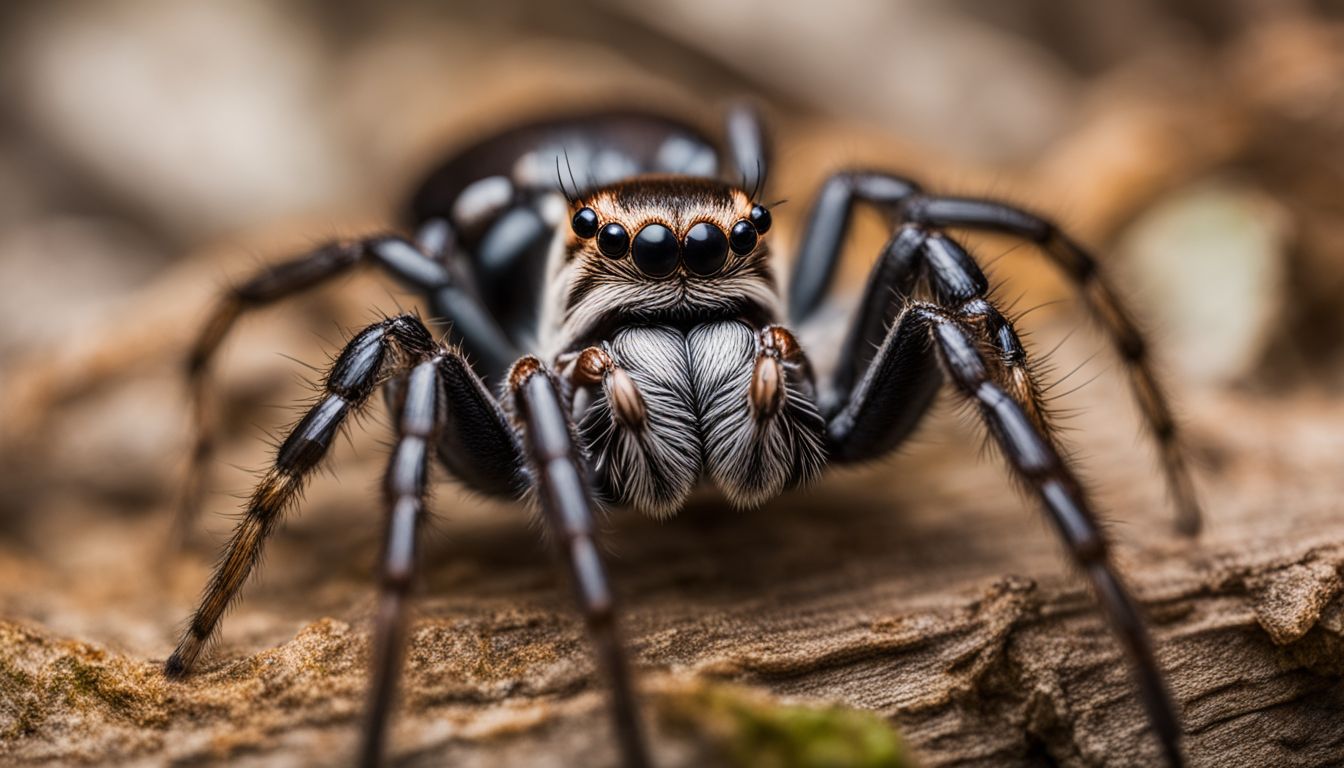 A photo of a spider capturing prey in its natural habitat. A photo of a spider capturing prey in its natural habitat.