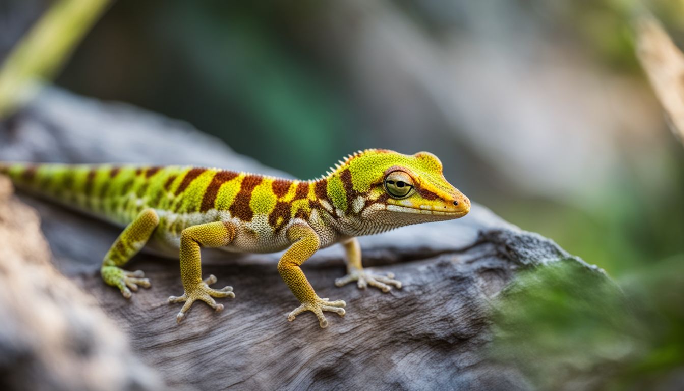 A gecko shedding its skin in a natural habitat. A gecko shedding its skin in a natural habitat.