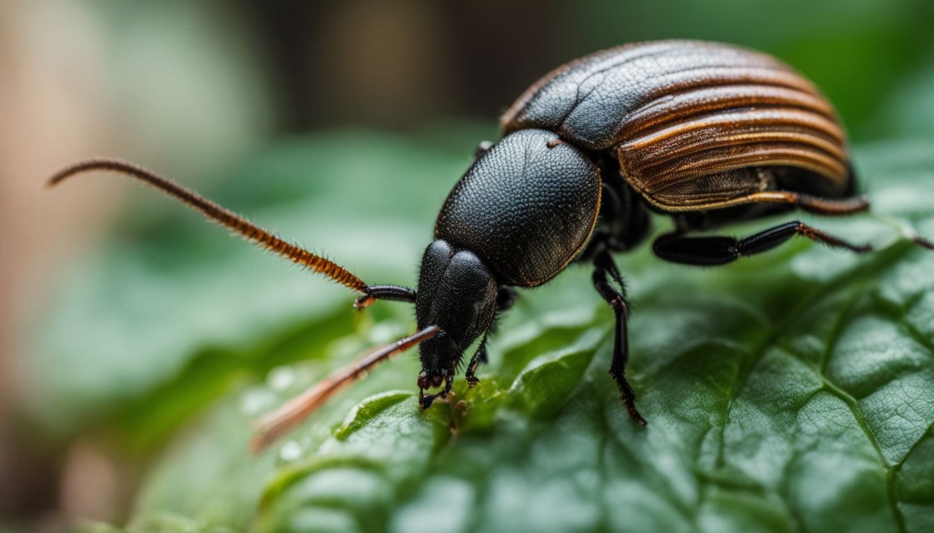 A close-up photo of a mealworm beetle with varying outfits and expressions. A close-up photo of a mealworm beetle with varying outfits and expressions.